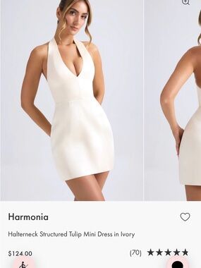 Oh Polly Ivory Halter Mini Dress